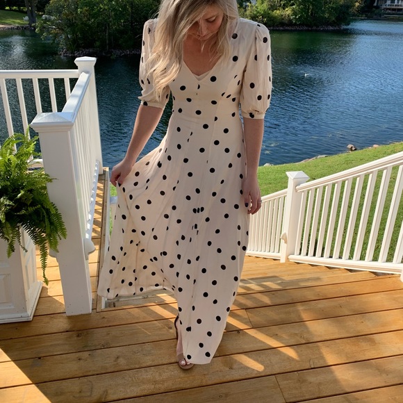 something navy polka dot dress